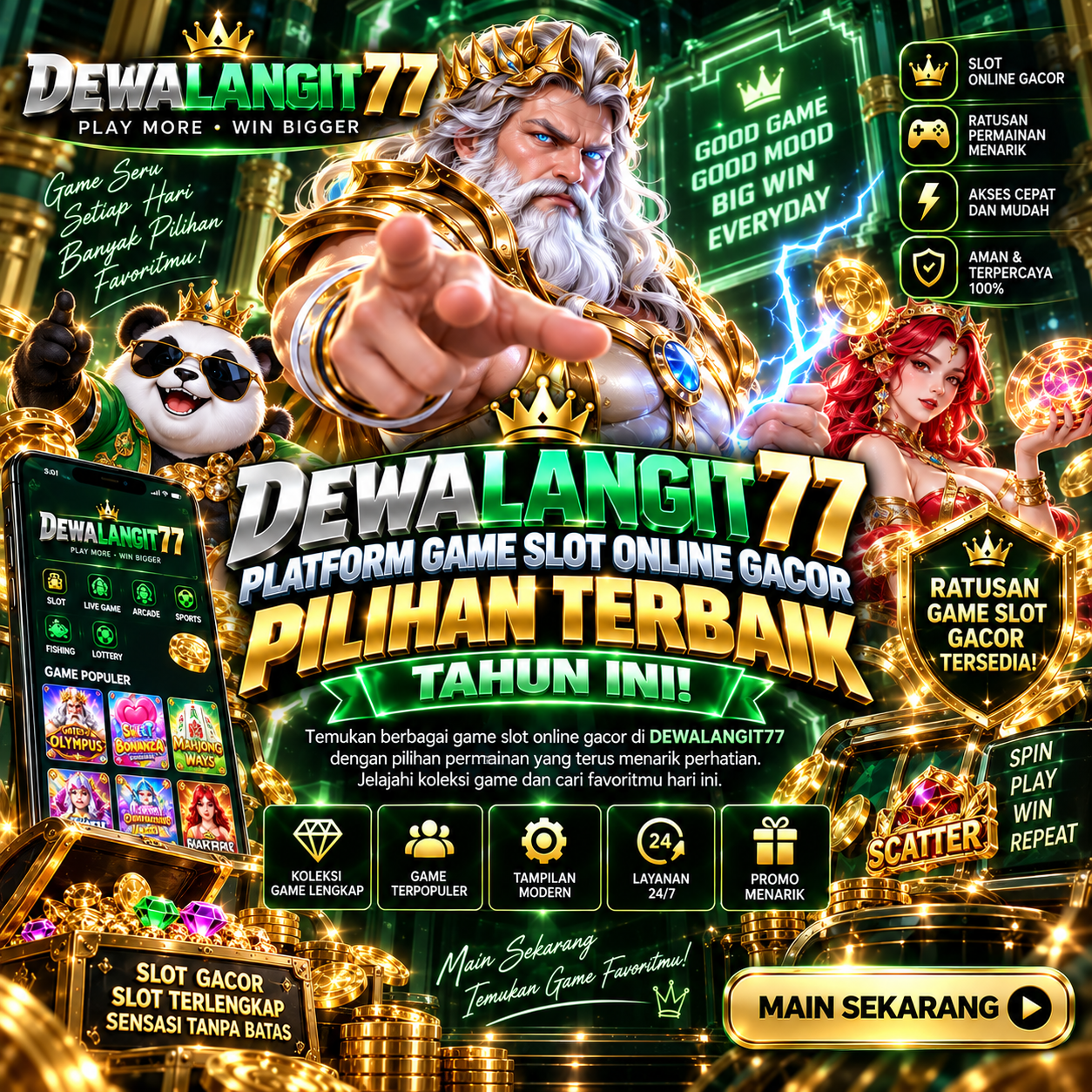 Thumbnail 1 of 3, Poster, DEWALANGIT77 | Platform Game Slot Online Gacor Pilihan Terbaik Tahun Ini! designed and sold by DEWALANGIT77.